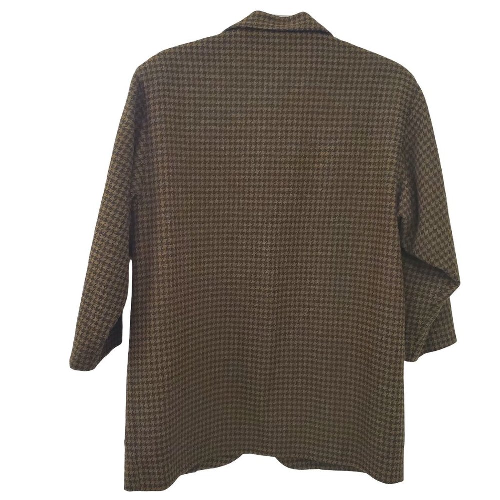 Vintage V-neck Houndstooth Print Sport Coat Blazer - Picture 4 of 9